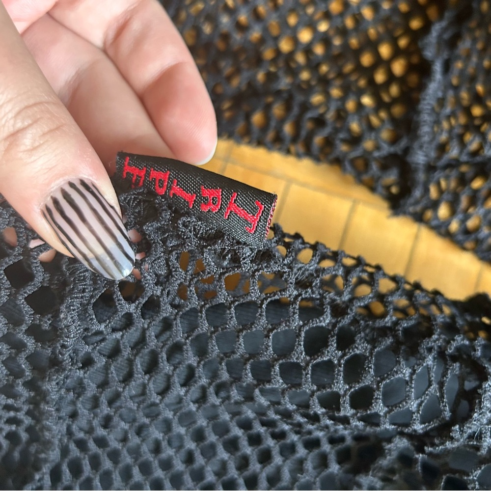 SOLD Rare Vintage Tripp NYC Black Mesh Long Sleeve Top with Cotton Underlayer - Picture 3 of 5